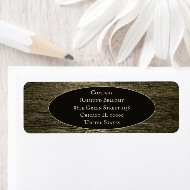 Gold Luxury Grain Return Address Label (Insitu)