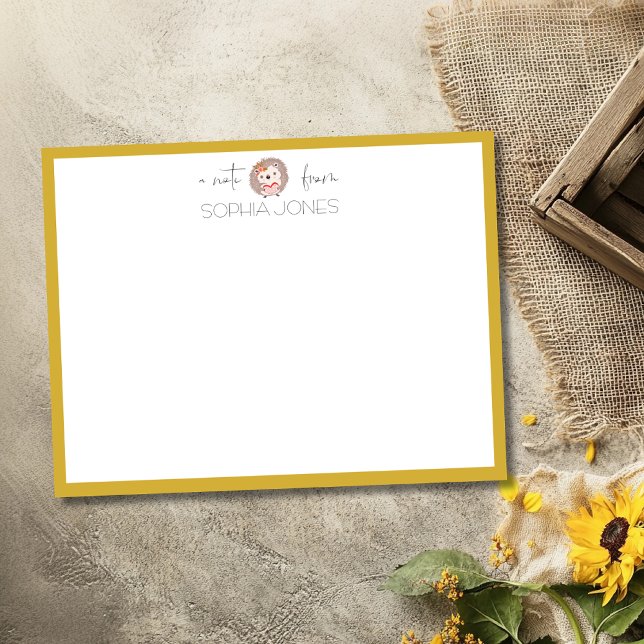 Gold Luxury Hedgehog Stationery Note Card (Creator Uploaded)