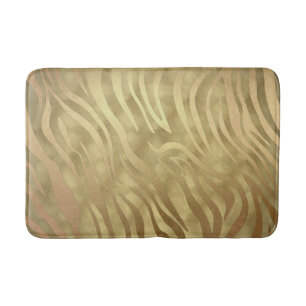 Gold Luxury Luxurious Zebra Jungle Safari Glam Bath Mat