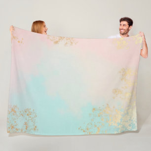 Gold Luxury Modern Blush Pink Soft Mint Collection Fleece Blanket