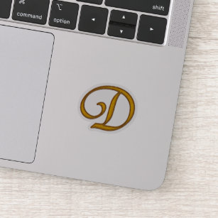 Gold Luxury Monogram D Sticker