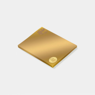 Gold Luxury Monogram W Post-it Notes