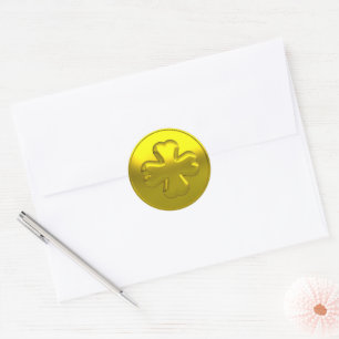 Gold Luxury Shamrock Coin for St. Patrick’s Day Classic Round Sticker