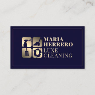 Gold luxury style cleaning business card