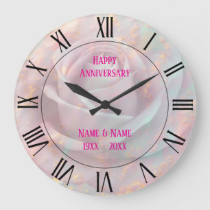 Gold Luxury Trendy Blush Pink Soft Mint Collection Large Clock