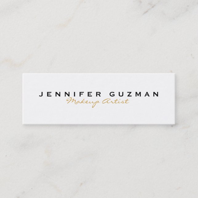 Gold Makeup Artist Mini Business Card (Front)