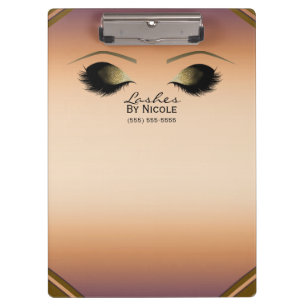 Gold Makeup Eyes Lashes Glam Personalized Clipboard