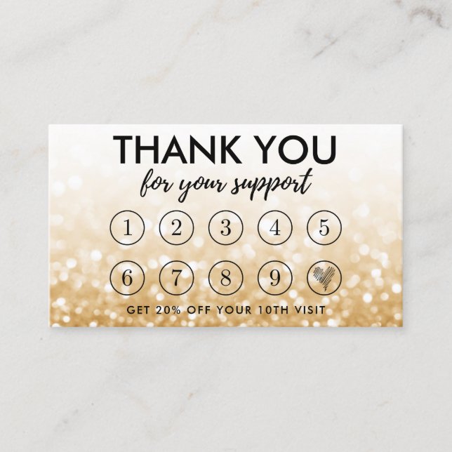 Gold Makeup Hair Logo Loyalty Card (Front)