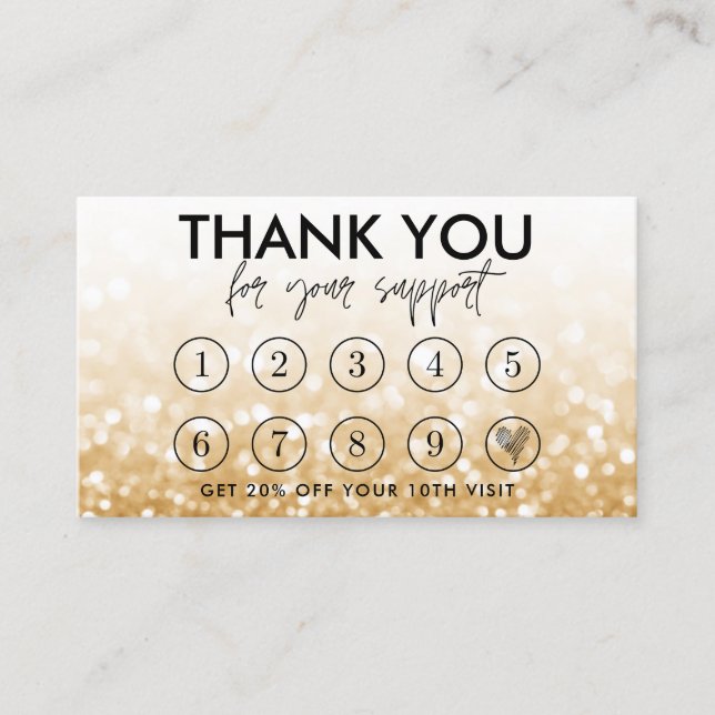 Gold Makeup Hair Logo Loyalty Card (Front)
