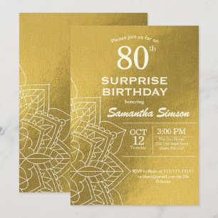 Gold Mandala 80e anniversaire Invitation