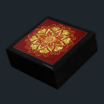 Gold Mandala and Red Gift Box<br><div class="desc">Store your treasures or give a treasure gift box to someone as a beautiful gift.
Choices of wood frames are now available.
Many designs for different occasions are available in my store.</div>