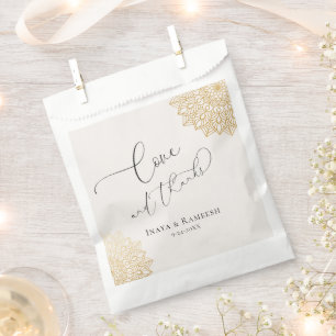 Gold Mandala Cream Wedding Favour Bag
