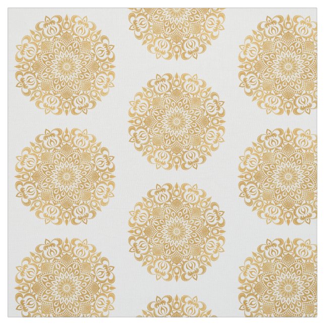 Gold Mandala Fabric (Swatch)