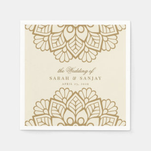 Gold Mandala Indian Wedding or Sangeet Napkin