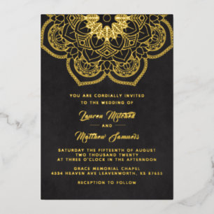 Gold Mandala Mariage Foil Invitation