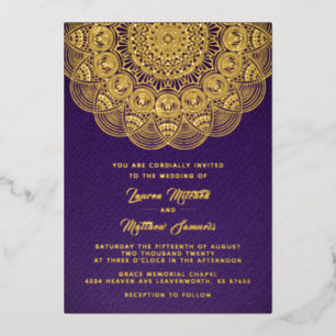 Gold Mandala Mariage Foil Invitation