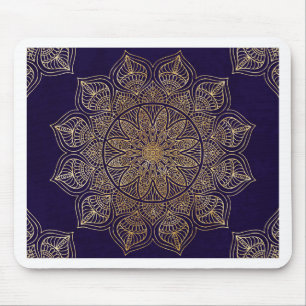 Gold mandala mouse pad