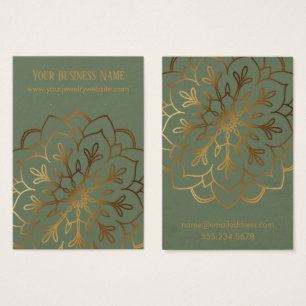 Gold Mandala & Olive Green Earring Holder Display