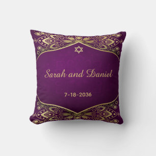 Gold Mandala on Purple Ani L'Dodi My Beloved Throw Throw Pillow