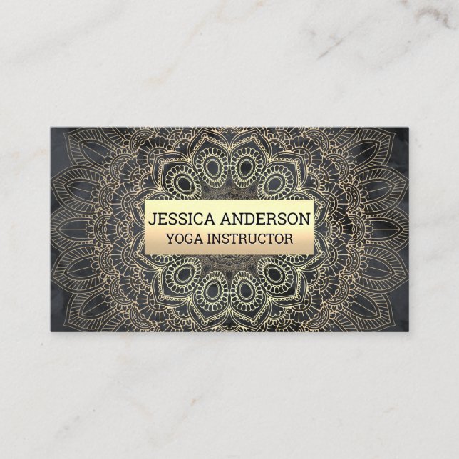 Gold Mandala Pattern Business Card (Front)
