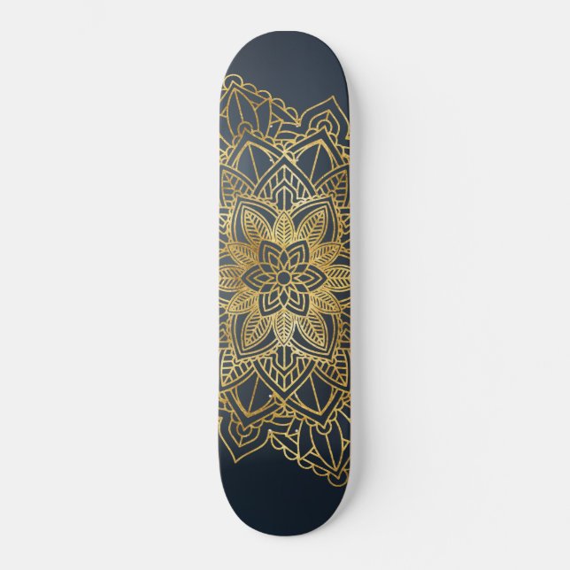 Gold Mandala Skateboard (Front)