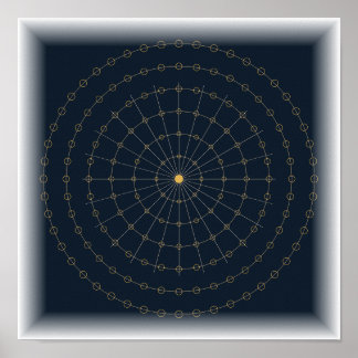 Gold Mandala - Symmetrical Meditative Art Poster