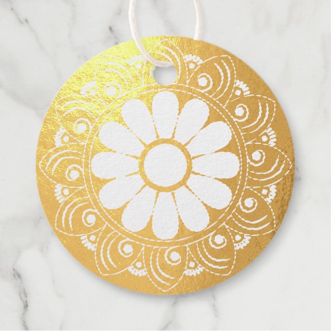 Gold Mandala Table Favour Tags (Front)