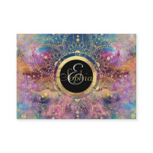 Gold Mandala Watercolor Colourful Nebula