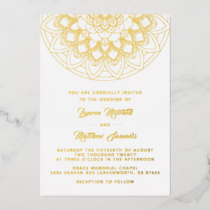 Gold Mandala Wedding Foil Invitation