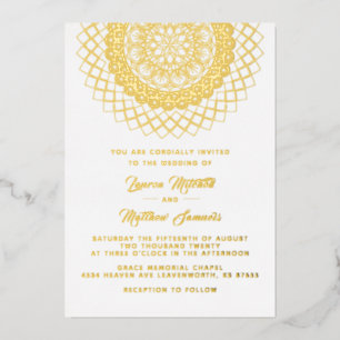 Gold Mandala Wedding Foil Invitation