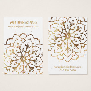 Gold Mandala & White Earring Holder Display Cards