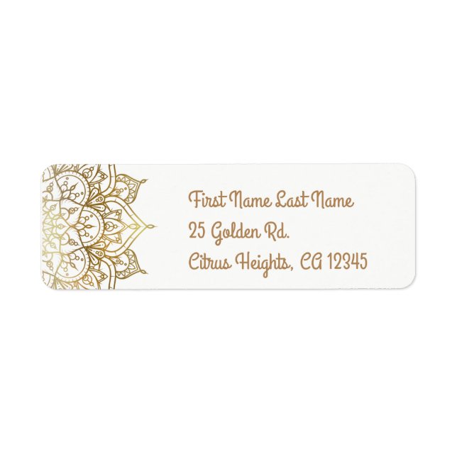 Gold Mandala White Glam Modern Mariage (Devant)