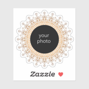Gold mandala with photo, your photo, gold, shiny,