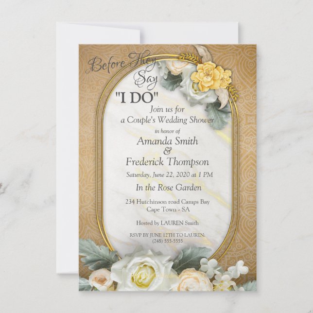 Gold Mandalas of various geometric circles Invitation (Front)