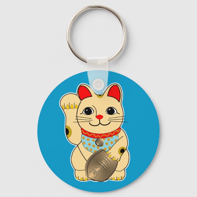 Gold Maneki Neko Keychain (Front)