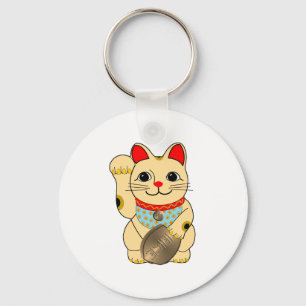 Gold Maneki Neko Keychain
