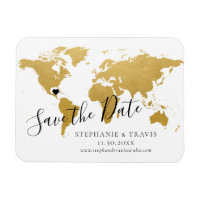 Gold Map Destination Wedding Save the Date