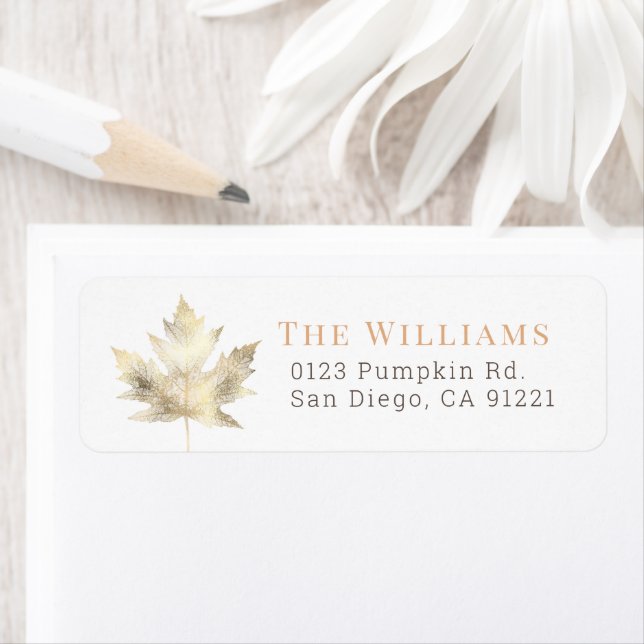 Gold Maple Leaf Address Label (Insitu)