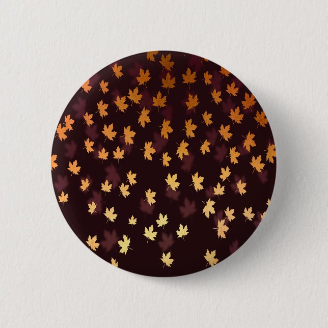 Gold Maple Leaf on dark red 2 Inch Round Button (Front)