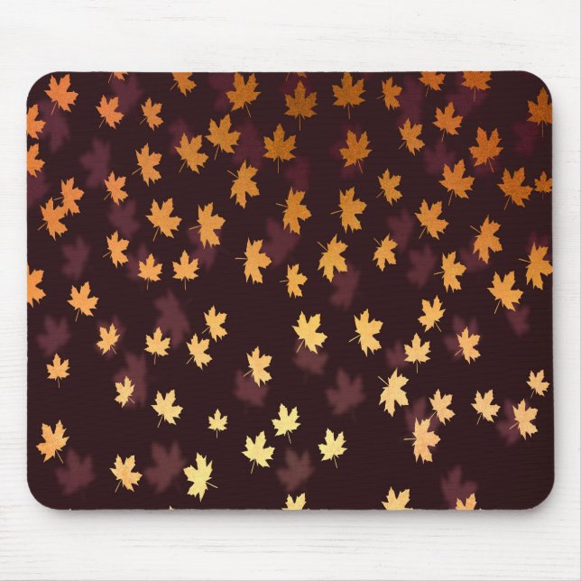 Gold Maple Leaf on dark red Mouse Pad (Front)