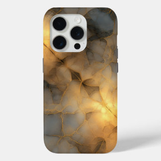Gold Marble Abstract Design iPhone 15 Pro Case