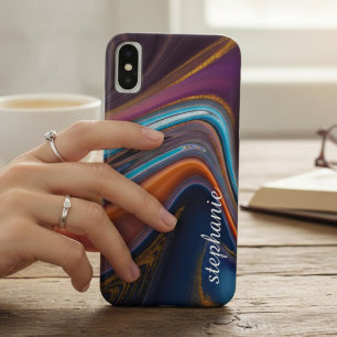 Gold Marble Agate Monogram Case-Mate iPhone Case