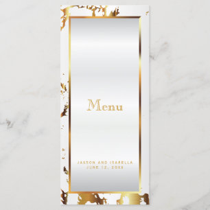 Gold Marble and White Satin - Menu