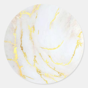 Gold Marble Blank Template Elegant Add Your Text Classic Round Sticker