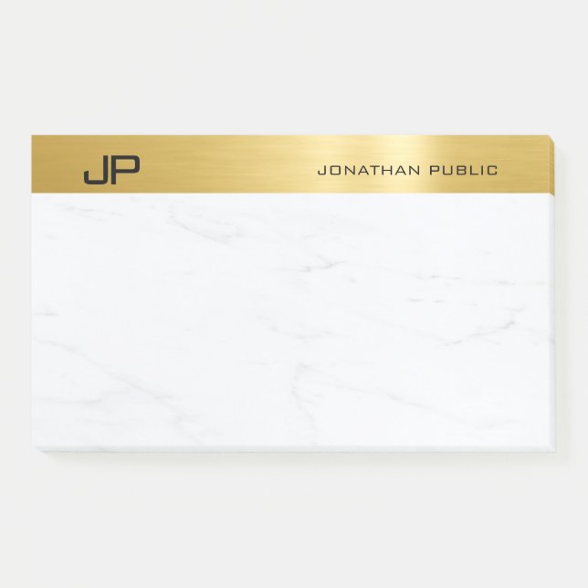 Gold Marble Elegant Minimalist Template Modern Post-it Notes (Front)