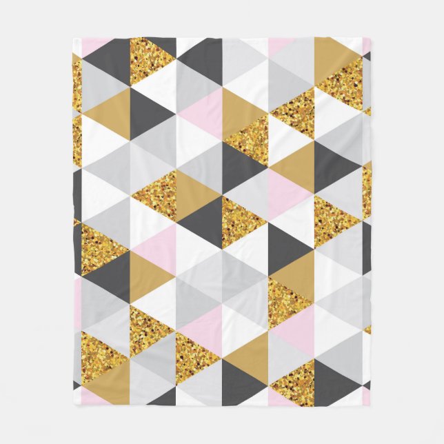 Gold marble, geometric seamless texture fleece blanket (Front)