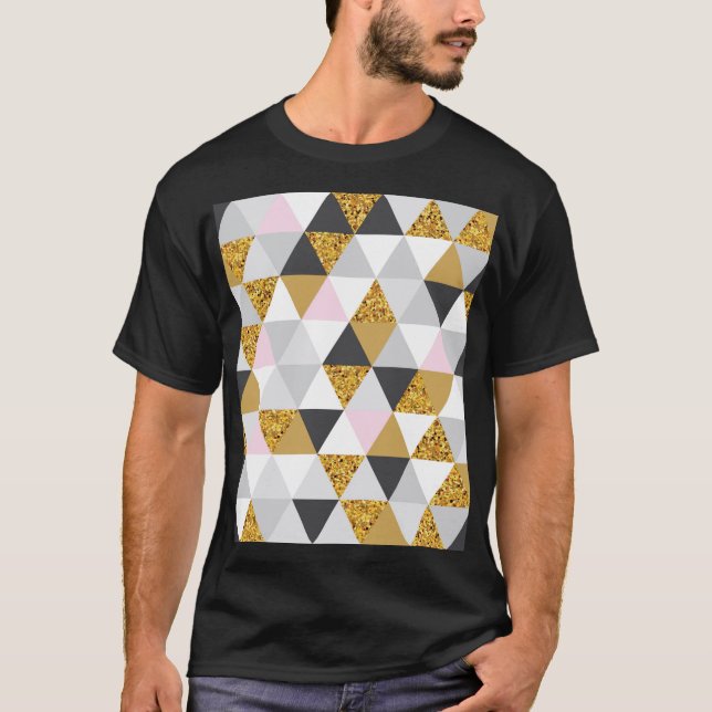 Gold marble, geometric seamless texture T-Shirt (Front)