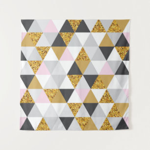 Gold marble, geometric seamless texture tapestry