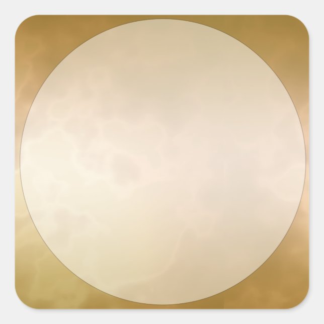 Gold Marble Label Sticker Small Square (Front)