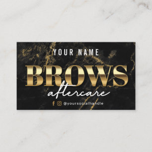 Gold Marble Luxury Brows Aftercare Card